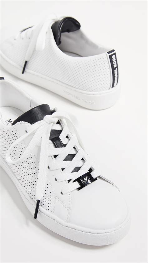 michael kors optic white sneakers black|Michael Kors white sneakers women's.